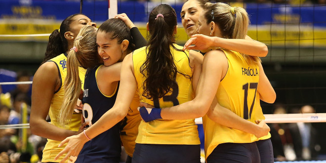 Comemorações no Volei Feminino.